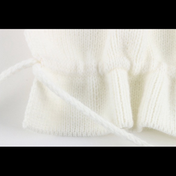 White knit bandeau ruffle top strap detail size xs - Picture 10 of 11